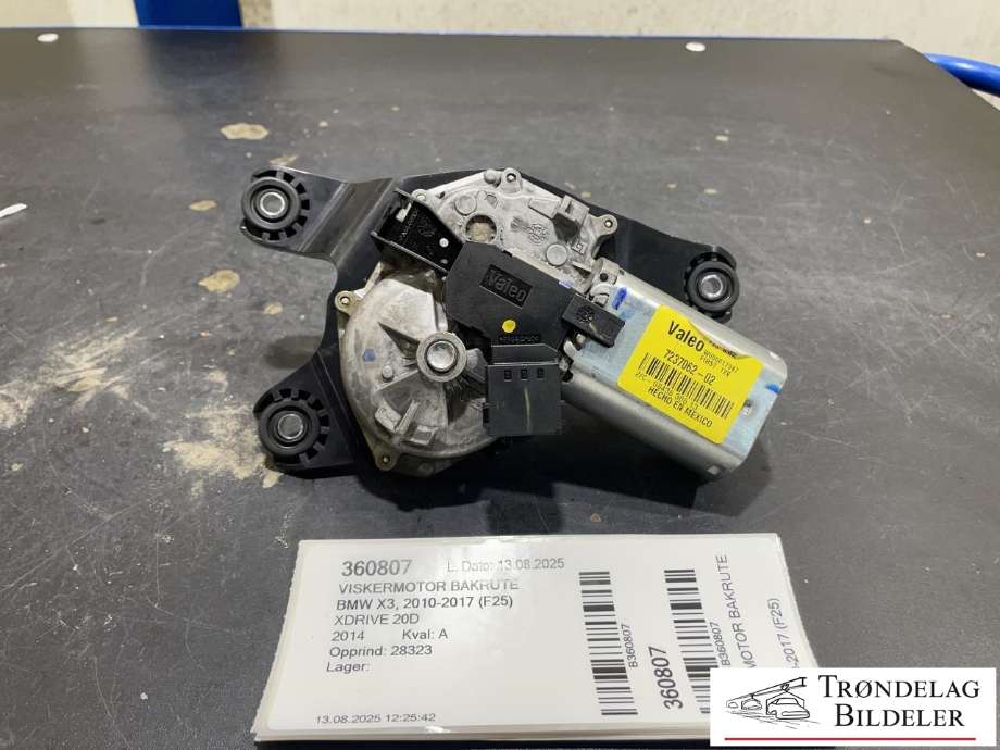 Viskermotor bakrute til BMW X3 2010-2017 (F25) (F25) (7237062-02|67 63 7 237 062|)