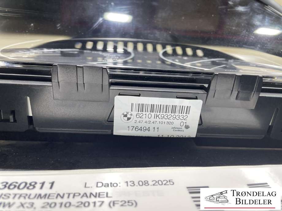 Instrumentpanel til BMW X3 2010-2017 (F25) (F25) (9 232 890|2379488-12|62 10 6 843 041)