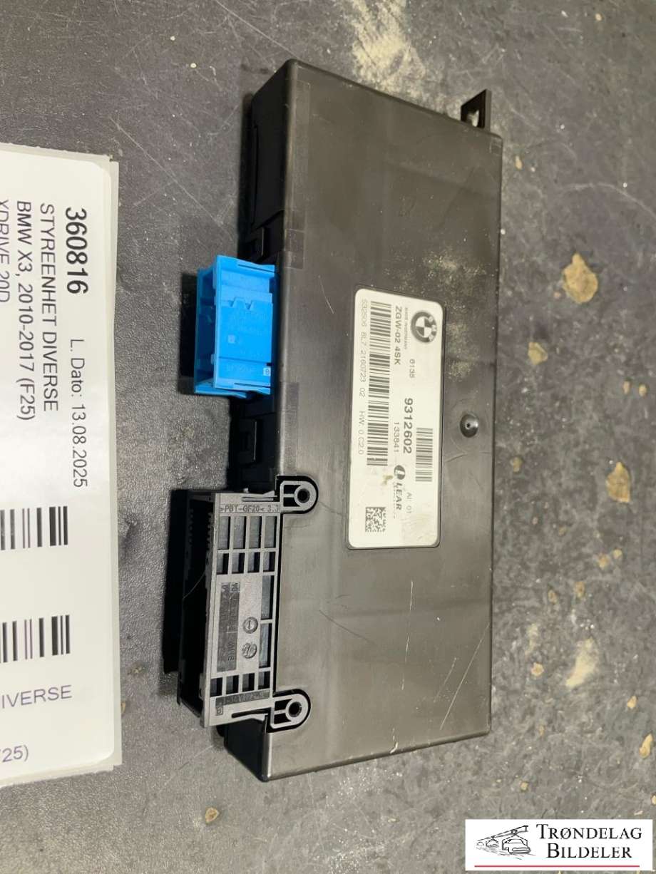 Styreenhet diverse til BMW X3 2010-2017 (F25) (F25) (6135 9312602|)