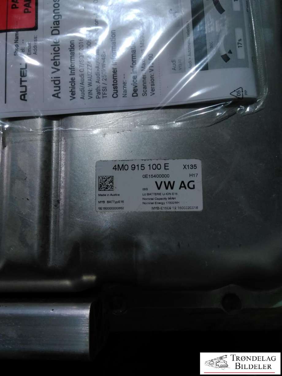 Batteripakke hybrid til Audi Q7 2015-->> (Type II)  (4M0 915 100 H|4M0 915 100 Q|4M0 915 253 E)