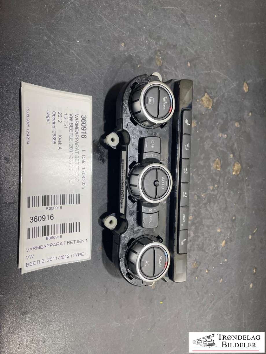 Varmeapparat betjening til VW Beetle, 2011-2018 (Type II)  (5HB 011 058-13)
