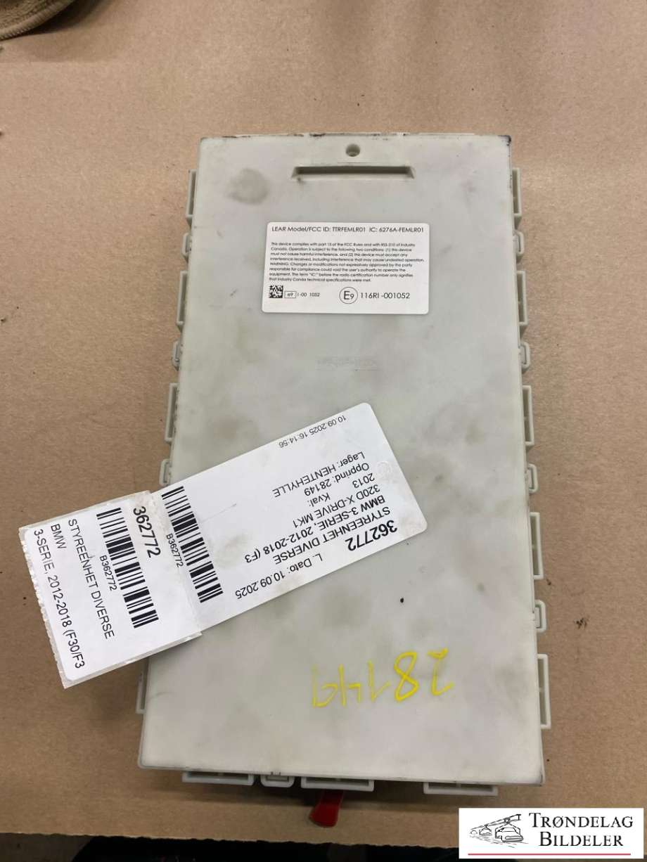 Styreenhet diverse til BMW 3-Serie 2012-2018 (F30/F31/F34) (F30/F31/F34) (61 35 5 B5D A68|CONTROL UNIT FRONT ELECTRONIC MODULE FEM|)