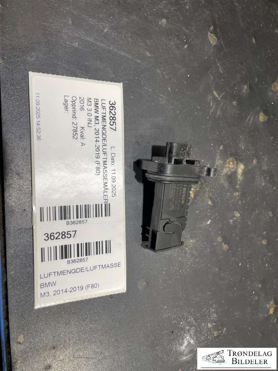 Luftmengde/luftmassemåler til BMW M3 2014-2019 (F80) (F80) (7602038-02|0 280 218 266|)
