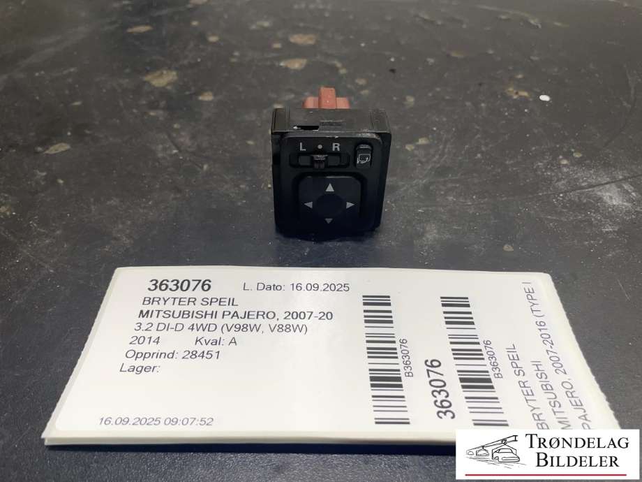 Bryter speil til Mitsubishi Pajero 2007-2016 (Type IV, Fase 1) (MR951187|)