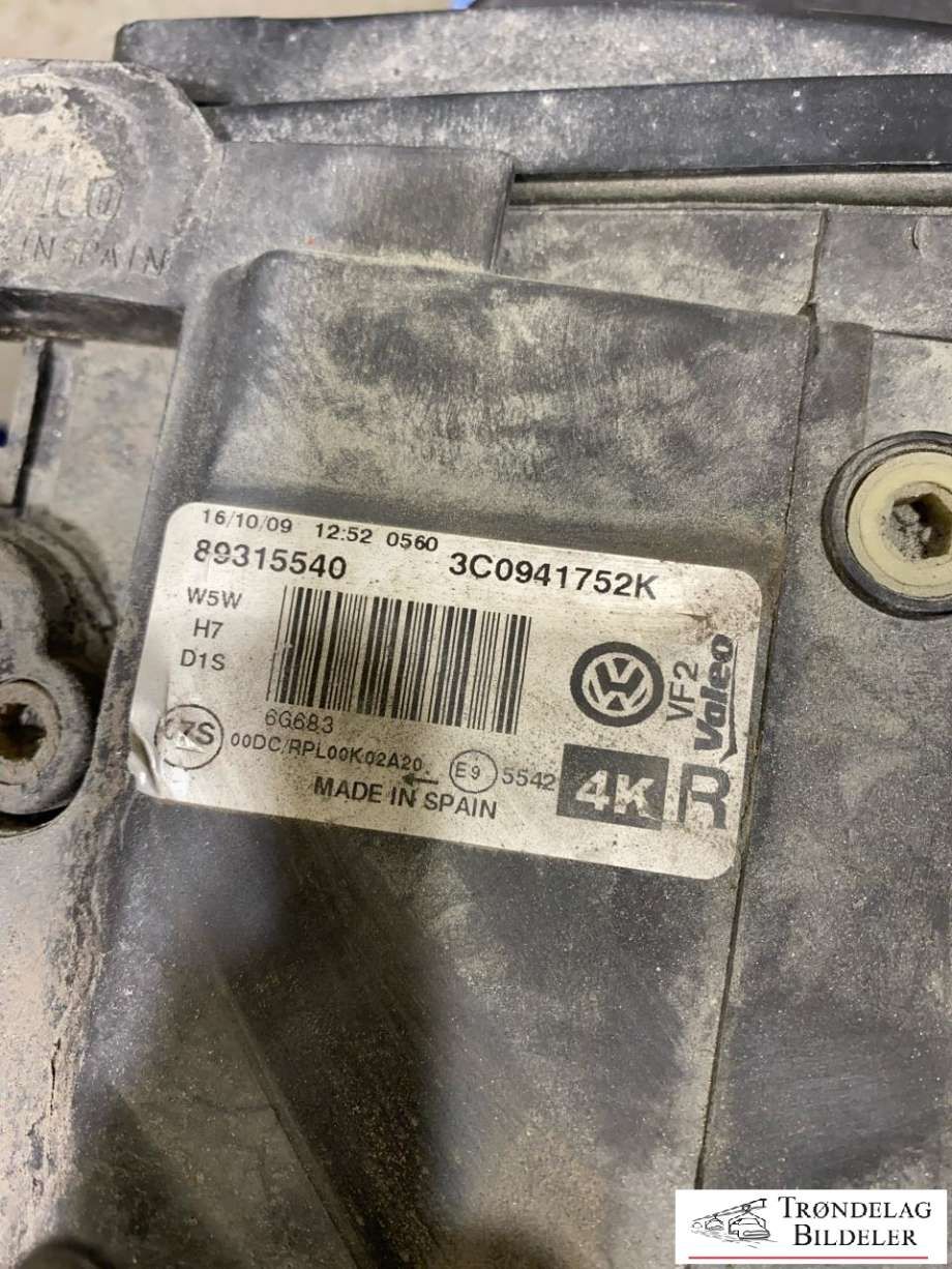 Frontlykt høyre xenon til VW Passat 2005-2010 (B6) (B6) (3C0941752K|89315540|3C0941754K)