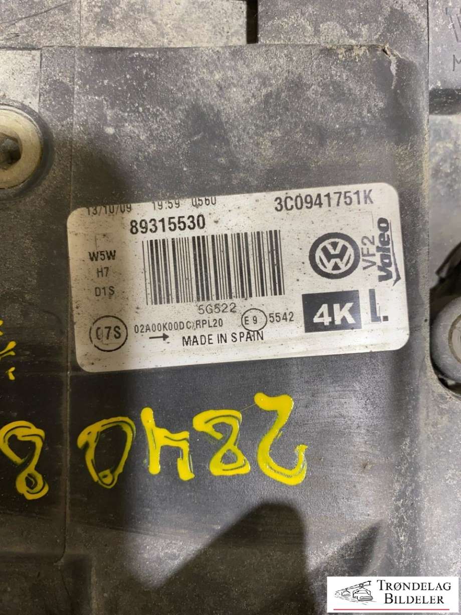 Frontlykt venstre xenon til VW Passat 2005-2010 (B6) (B6) (89315530|)