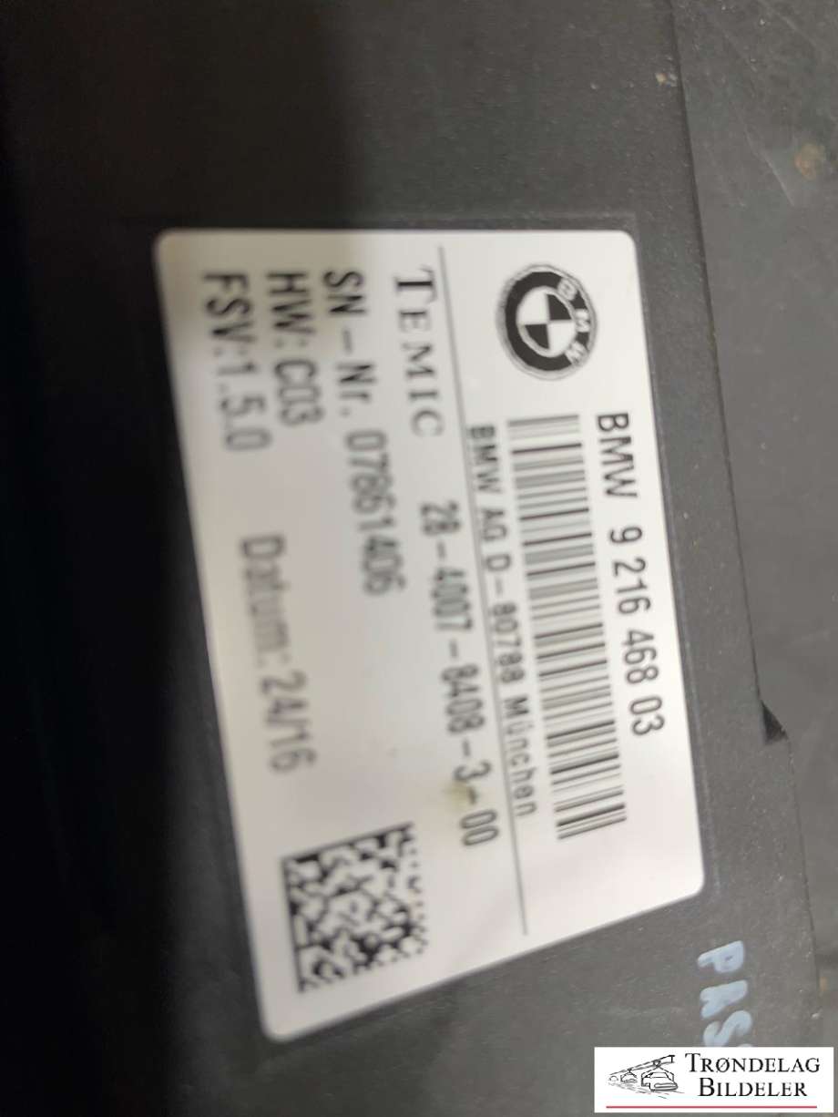 Styreenhet sete til BMW M3 2014-2019 (F80) (F80) (9 216 468 03|)
