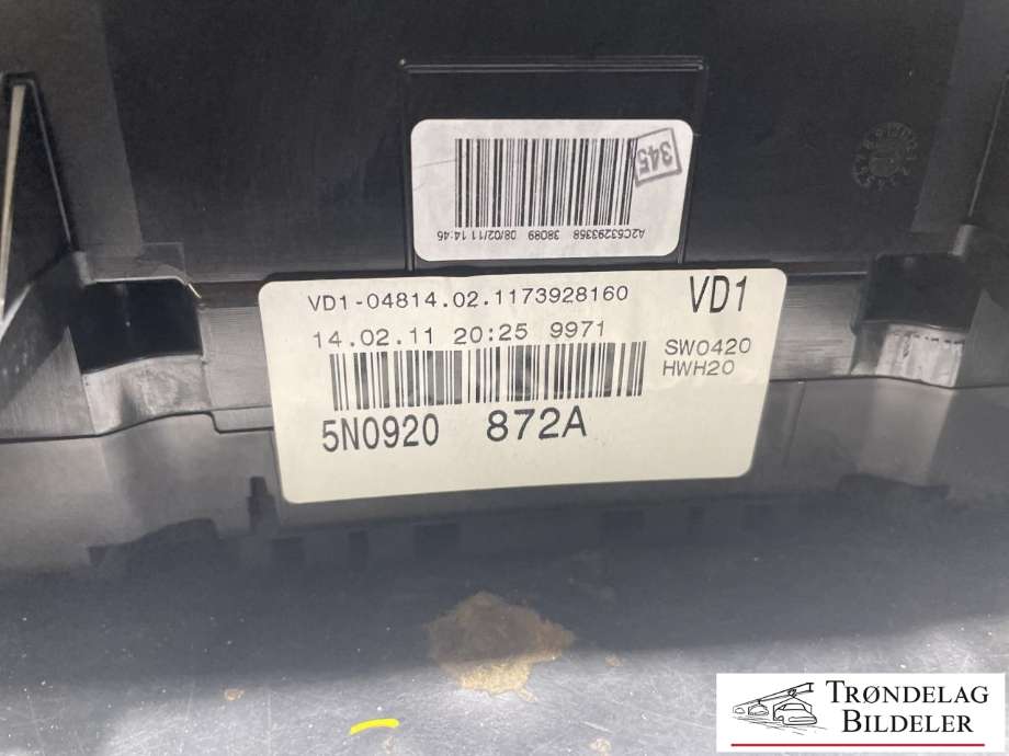Instrumentpanel til VW Tiguan 2007-2011 (Type I, Fase 1) (5N0 920 872 A|)