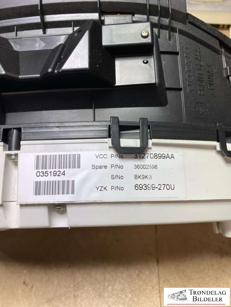 Speedometer til Volvo XC60 2008-2013 (Type I, Fase 1)  (36002598|)