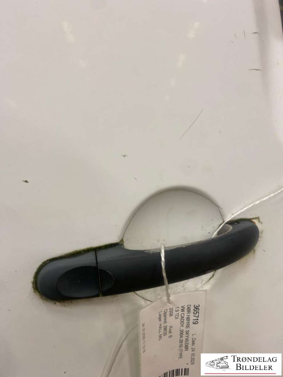 Dør høyre skyvedør til VW Caddy 2004-2010 (Type III, Fase 1) (2K5843108B|2K0843108R|)