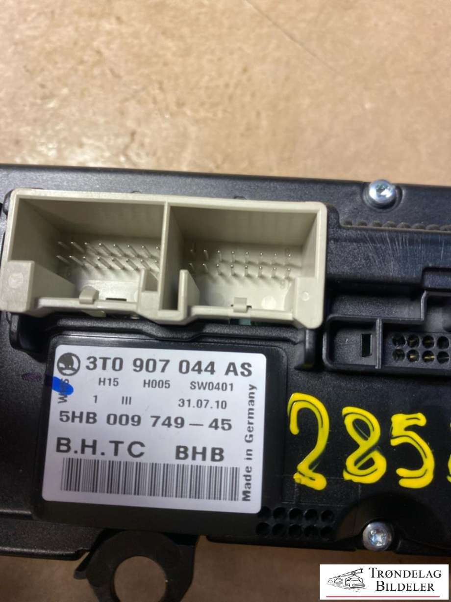 Varmeapparat betjening til Škoda Yeti 2009-2013 (Fase 1)  (3T0907044AS|3T0 907 044 CS|3T0907044BL|WHS|)