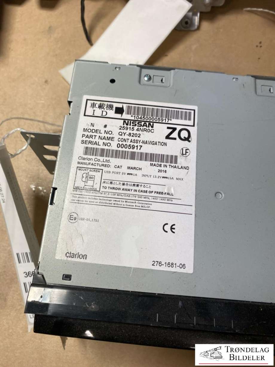Bilstereo navigasjon til Nissan Leaf 2011-2017 (Type I)  (259154NROC|)