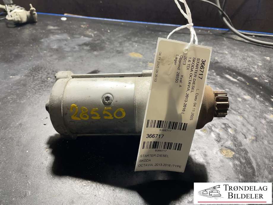 Starter diesel til Škoda Octavia, 2013-2016 (Type III, Fase 1) (0AM 911 023M|0AM 911 021 E|0AM 911 023 MX|0AM 911 021 EX|0AM 911 021 B)