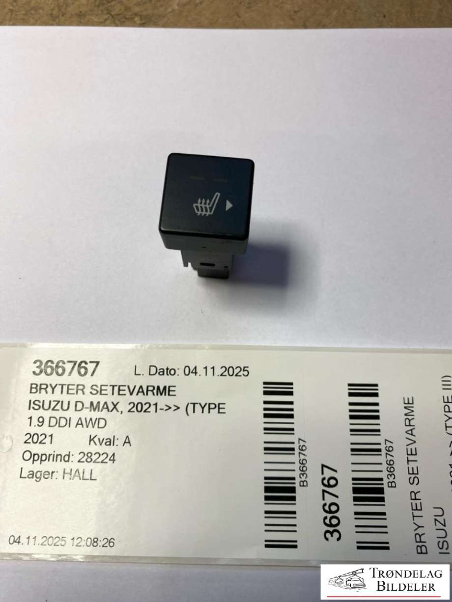 Bryter setevarme til Isuzu D-Max, 2021-->> (Type III) (8983945341)
