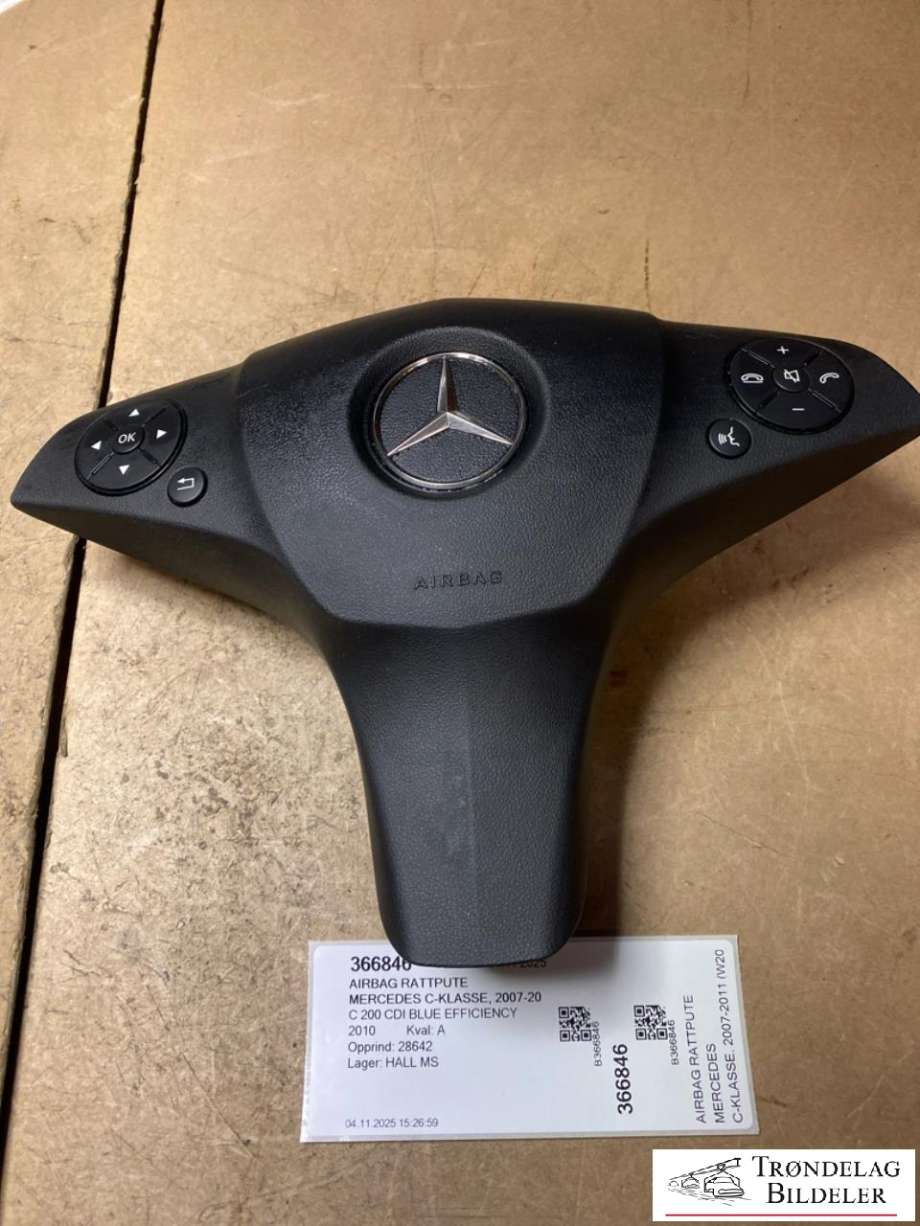 Airbag rattpute til Mercedes C-Klasse, 2007-2011 (Fase 1) (W204) (W204) (A 000 860 57 02)
