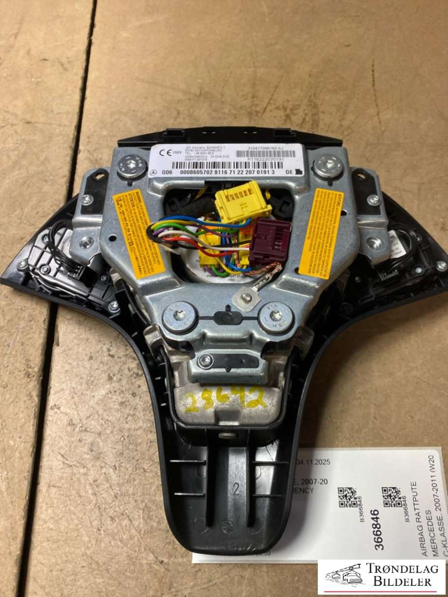Airbag rattpute til Mercedes C-Klasse 2007-2011 (Fase 1) (W204) (W204) (A 000 860 57 02|)