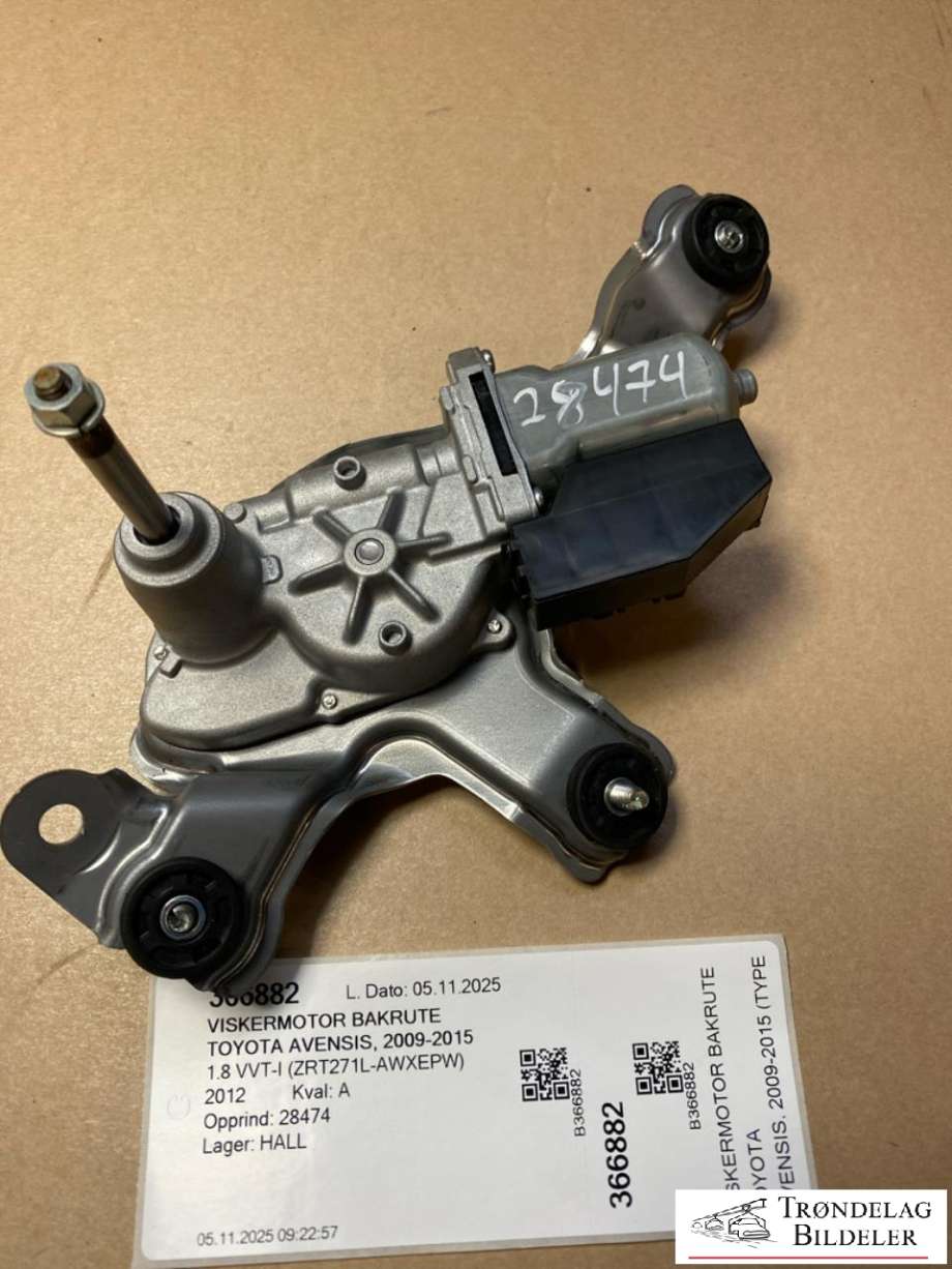 Viskermotor bakrute til Toyota Avensis, 2009-2015 (Type III, Fase 1)  (85130-05060)