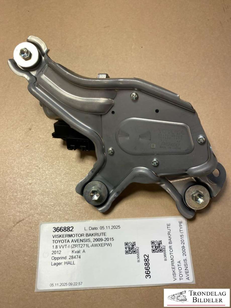 Viskermotor bakrute til Toyota Avensis 2009-2015 (Type III, Fase 1)  (85130-05060|)