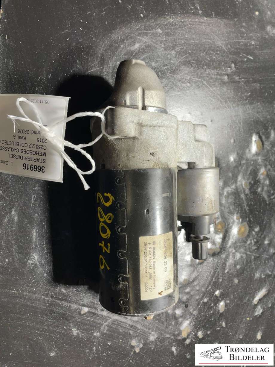 Starter diesel til Mercedes C-Klasse, 2014-2018 (Fase 1) (W205) (W205) (A6519064300|A651906430080|0001139085(086)|A651906430081|0986024590)