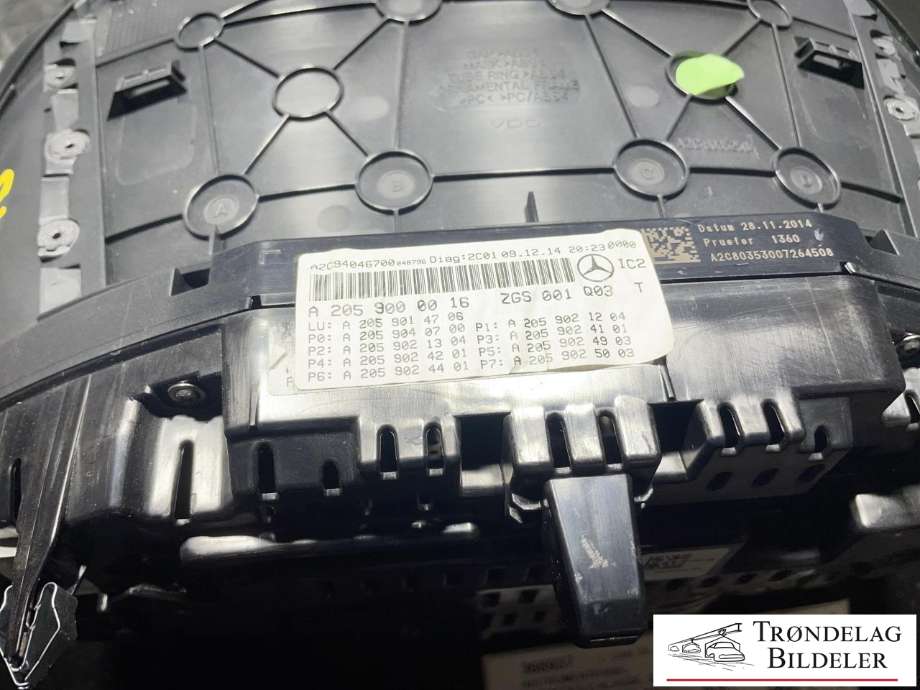 Instrumentpanel til Mercedes C-Klasse 2014-2018 (Fase 1) (W205) (W205) (A 205 900 00 16|A 253 900 99 05|)