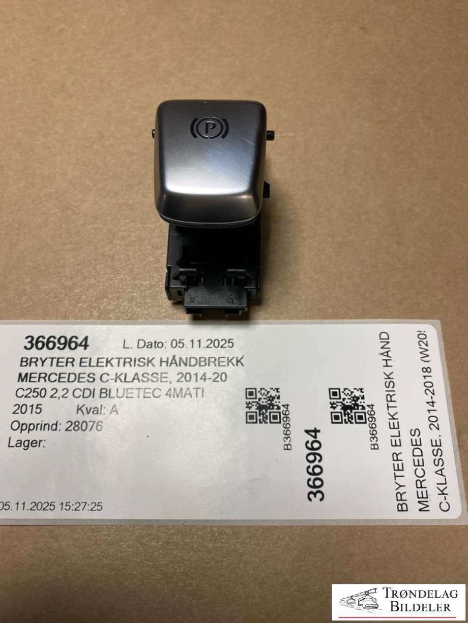 Bryter elektrisk håndbrekk/parkbrems til Mercedes C-Klasse, 2014-2018 (Fase 1) (W205) (W205) (A2059056603)