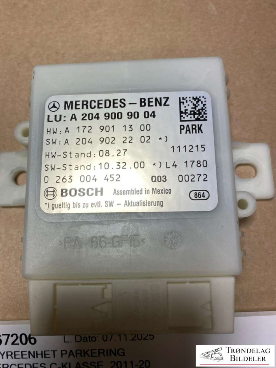 Styreenhet parkering til Mercedes C-Klasse 2011-2014 (Fase 2) (W204) (W204) (A2049009004|)