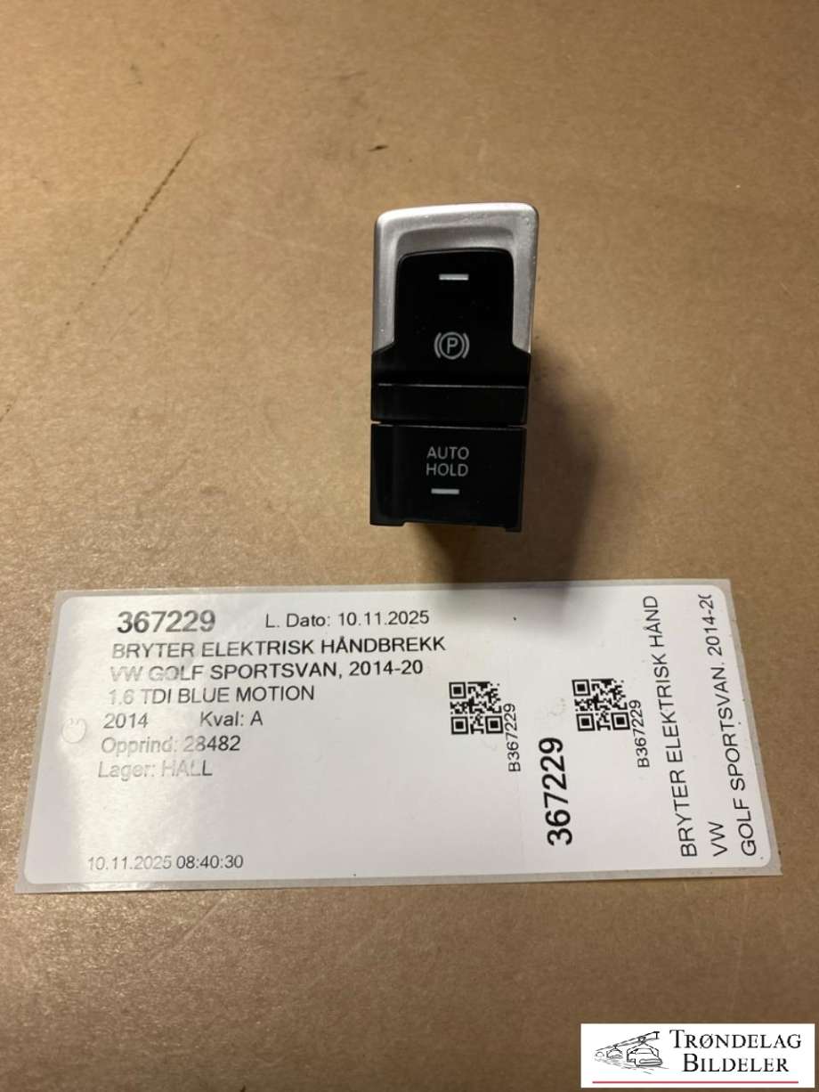 Bryter elektrisk håndbrekk/parkbrems til VW Golf Sportsvan, 2014-2018  (517927225)