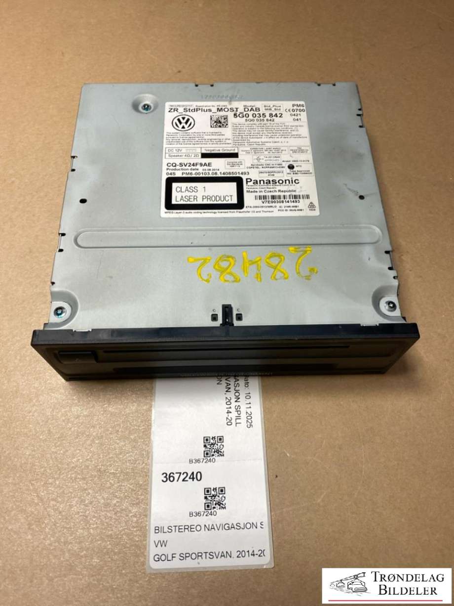 Bilstereo navigasjon spiller til VW Golf Sportsvan, 2014-2018  (5G0035842)