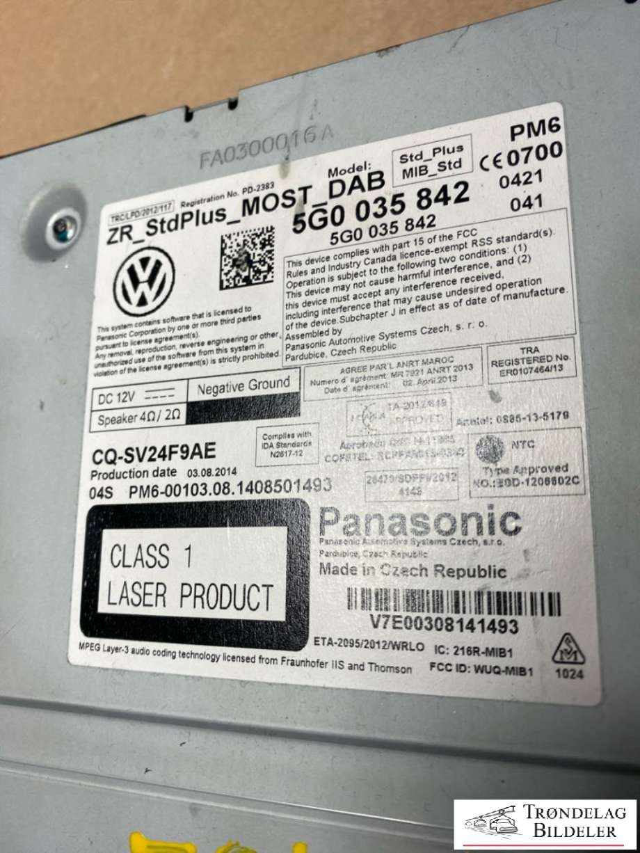 Bilstereo navigasjon spiller til VW Golf Sportsvan 2014-2018  (5G0035842|)