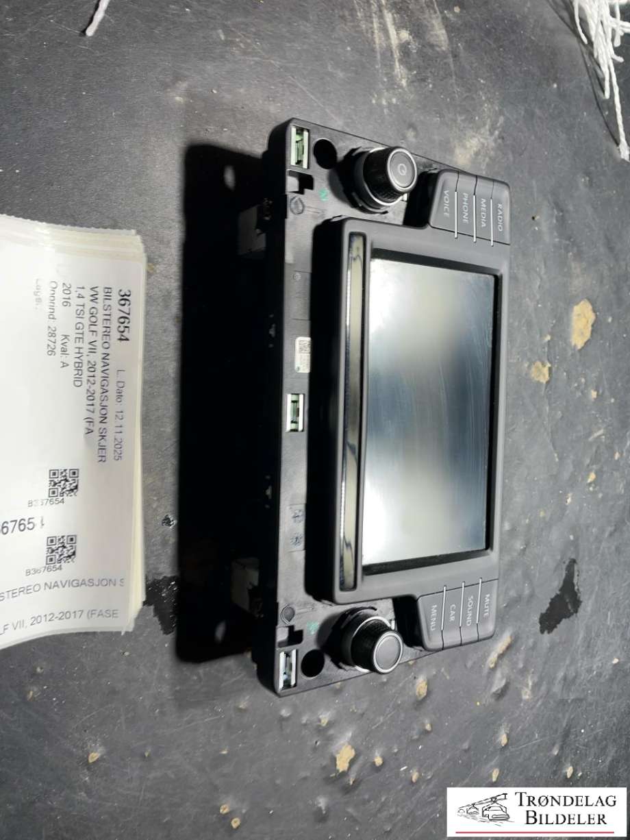Bilstereo navigasjon skjerm til VW Golf VII, 2012-2017 (Fase 1)  (3G0 919 605 B)