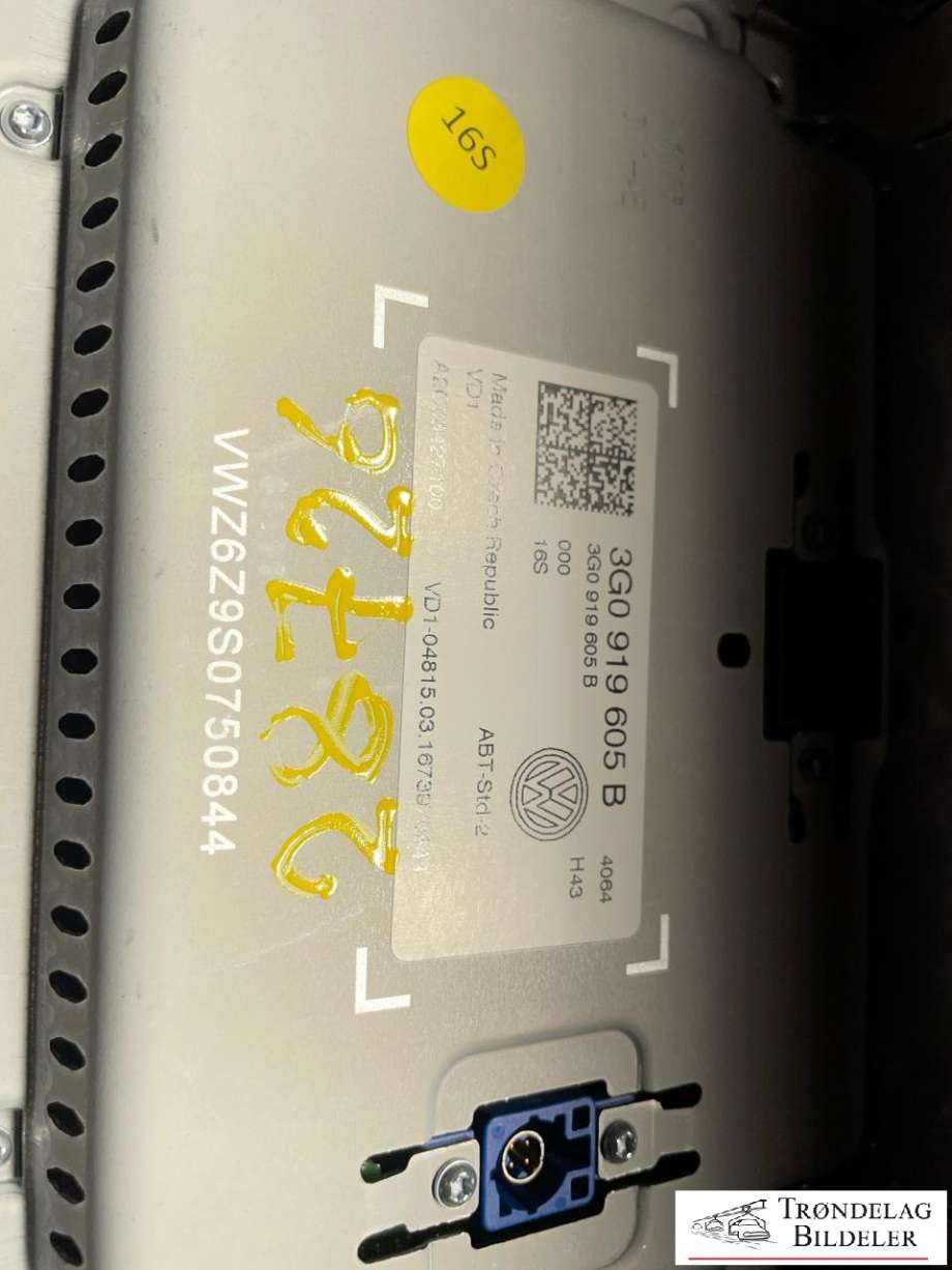 Bilstereo navigasjon skjerm til VW Golf VII 2012-2017 (Fase 1)  (3G0 919 605 B|)