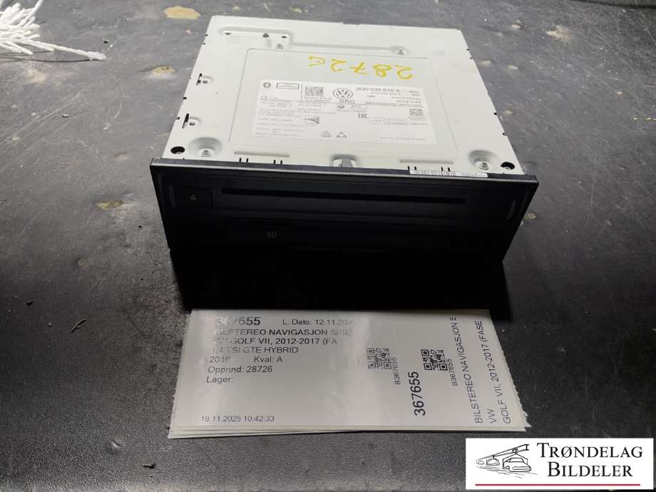 Bilstereo navigasjon spiller til VW Golf VII, 2012-2017 (Fase 1)  (3Q0 035 842 A)