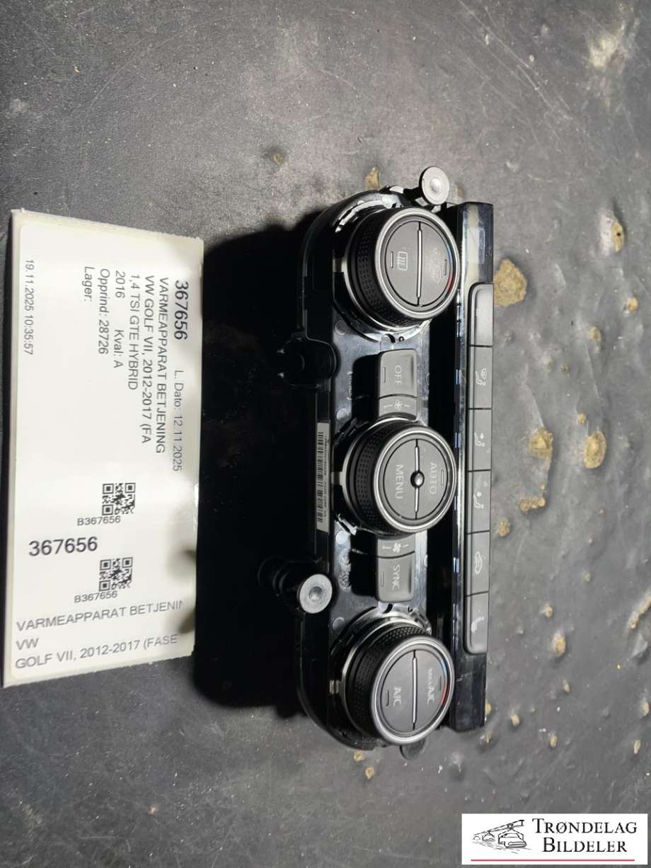 Varmeapparat betjening til VW Golf VII, 2012-2017 (Fase 1)  (5GE 907 044 AD)