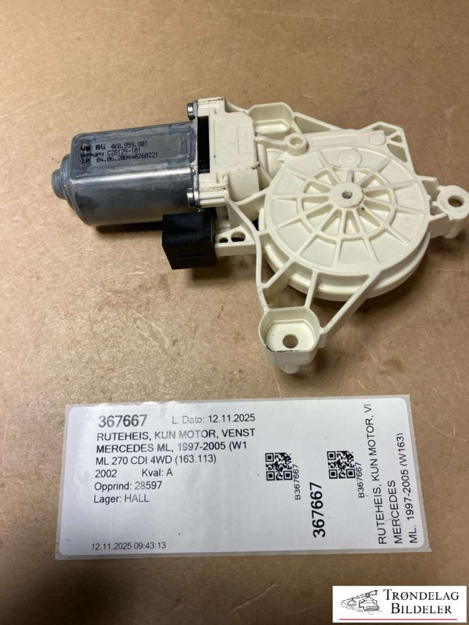 Ruteheis, kun motor, venstre foran til Mercedes ML 1997-2005 (W163) (W163) (4K0959901|A 163 820 27 42|)