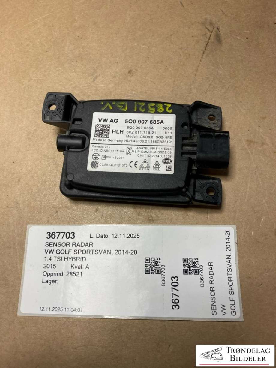 Sensor radar til VW Golf Sportsvan 2014-2018  (5Q0907685A|)