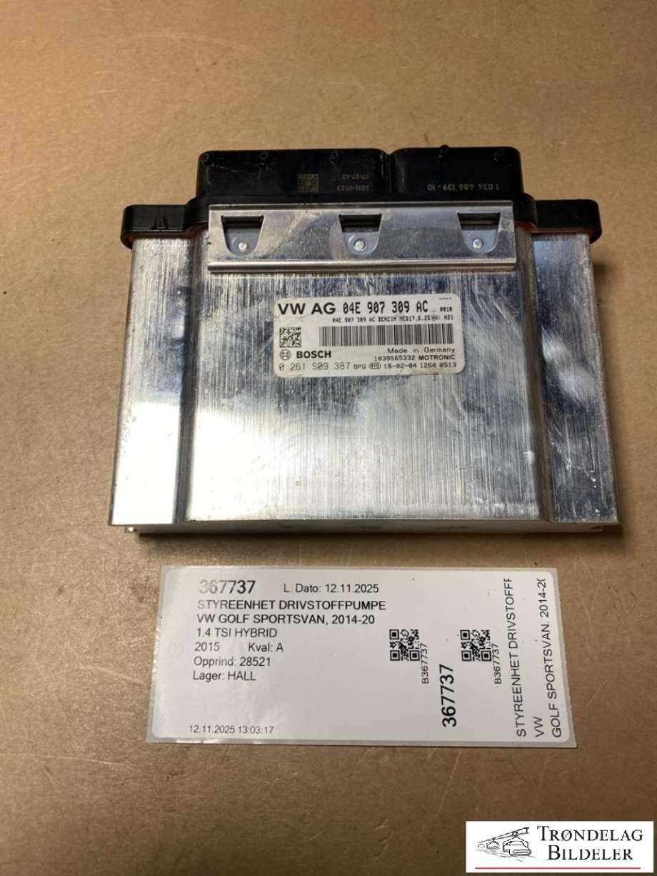 Styreenhet drivstoffpumpe til VW Golf Sportsvan, 2014-2018 (04E907309AC)