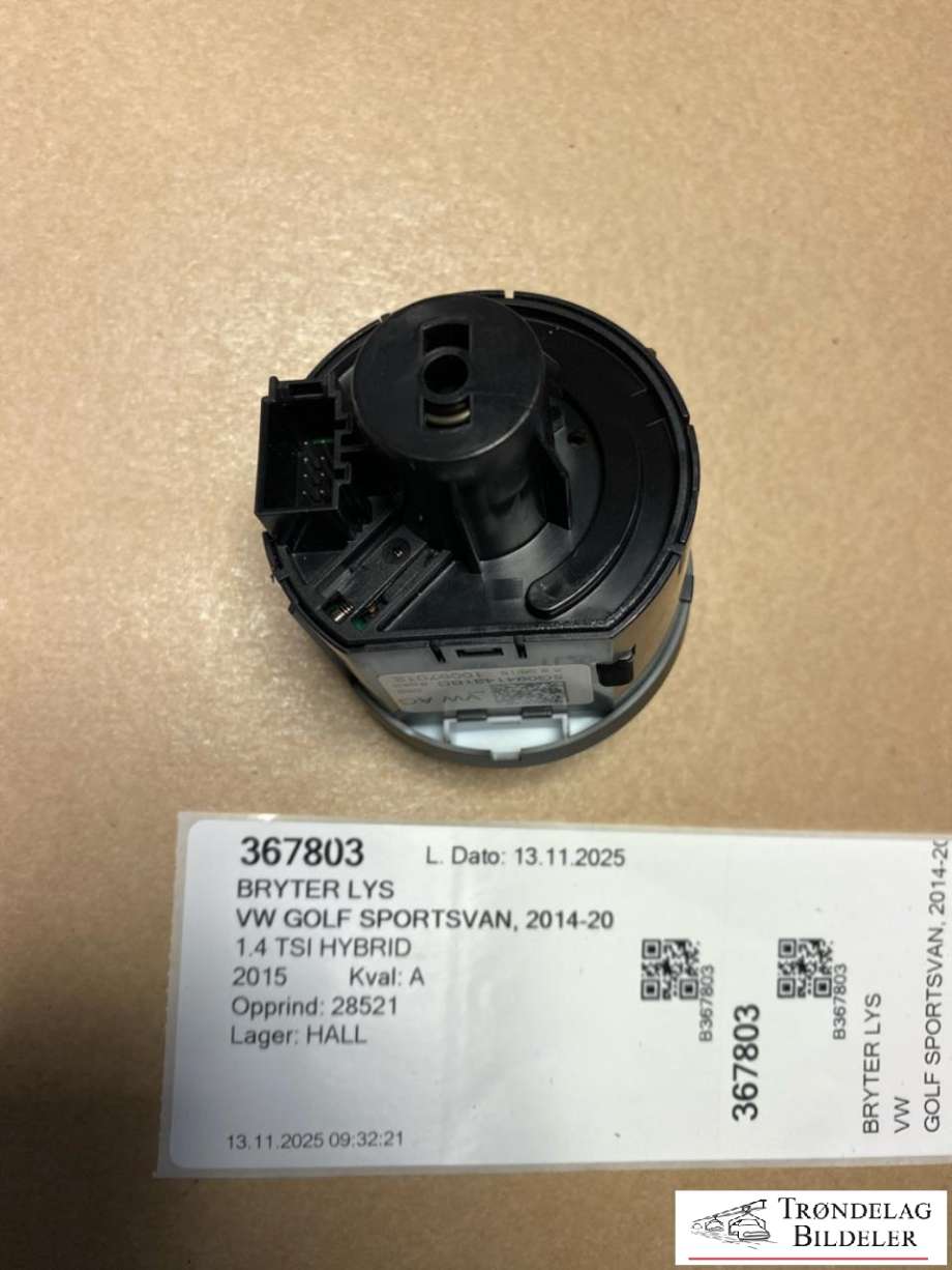 Bryter lys til VW Golf Sportsvan 2014-2018  (5G0941431BD WZU|)
