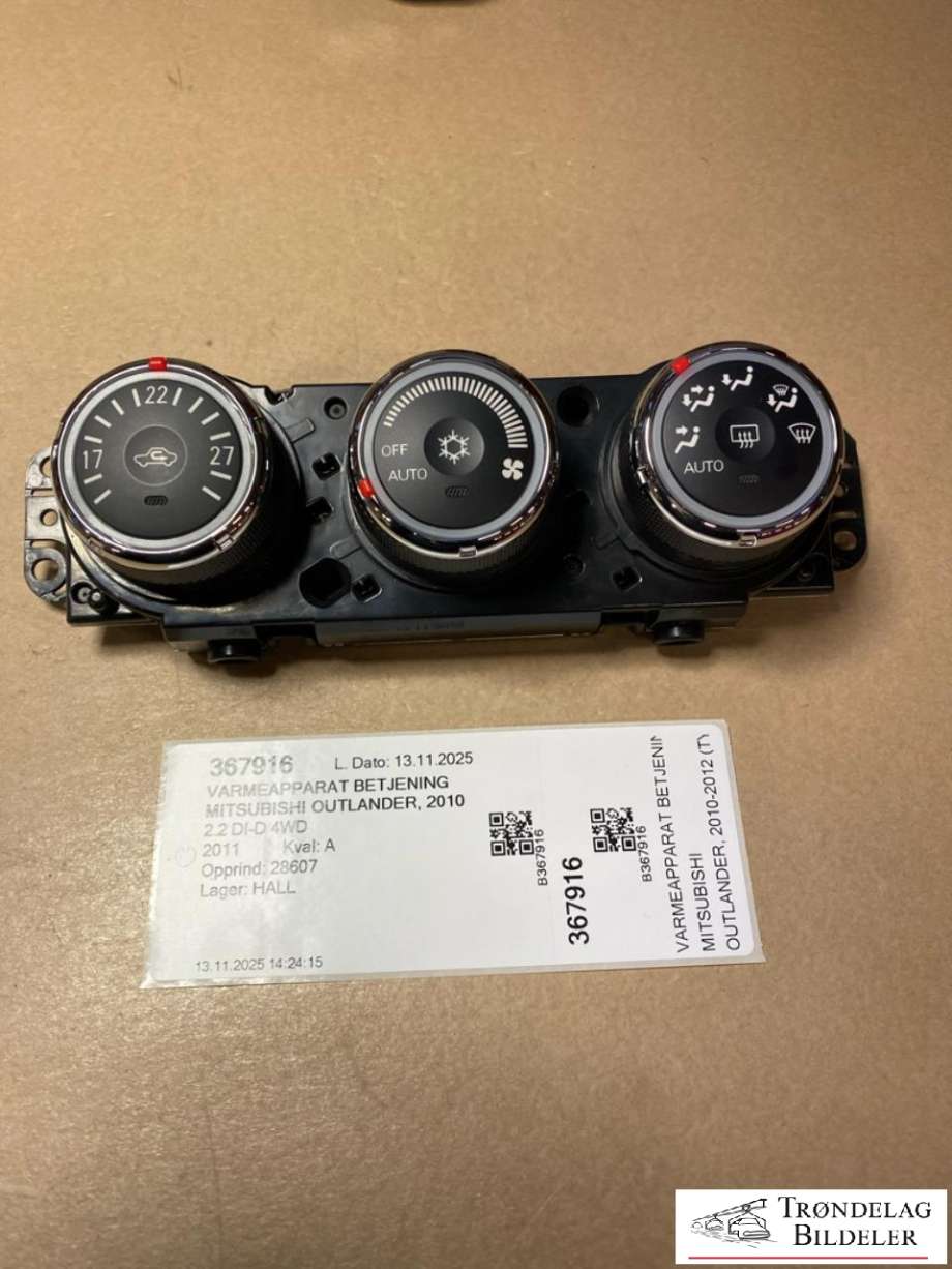 Varmeapparat betjening til Mitsubishi Outlander, 2010-2012 (Type II, Fase 2)  (7820A115XC)