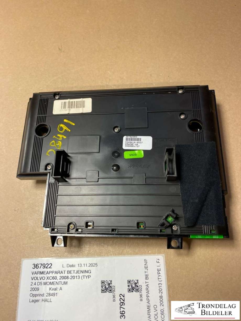 Varmeapparat betjening til Volvo XC60 2008-2013 (Type I, Fase 1)  (30782903|)