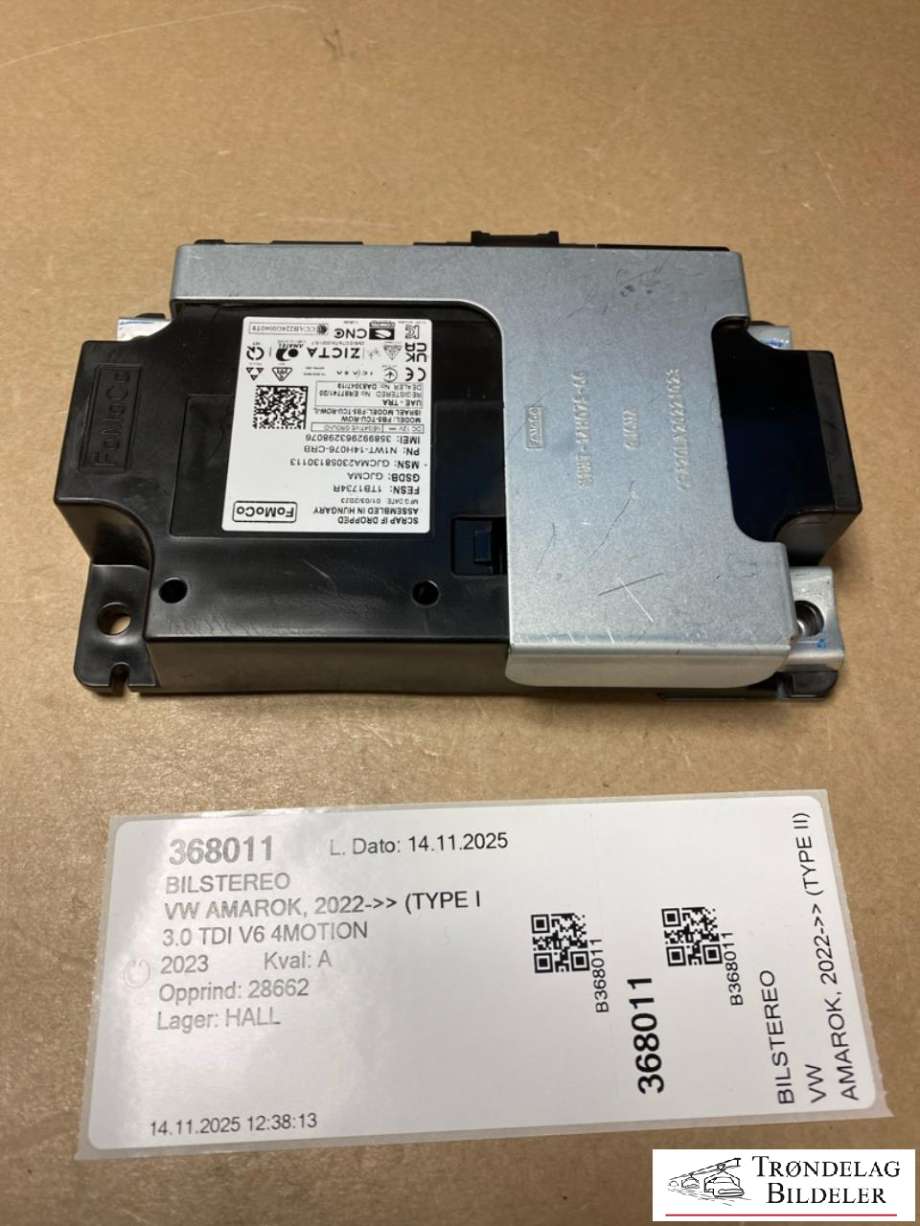 Bilstereo til VW Amarok 2022-->> (Type II) (N1WT18K810ZE|2HJ 035 195 M|)