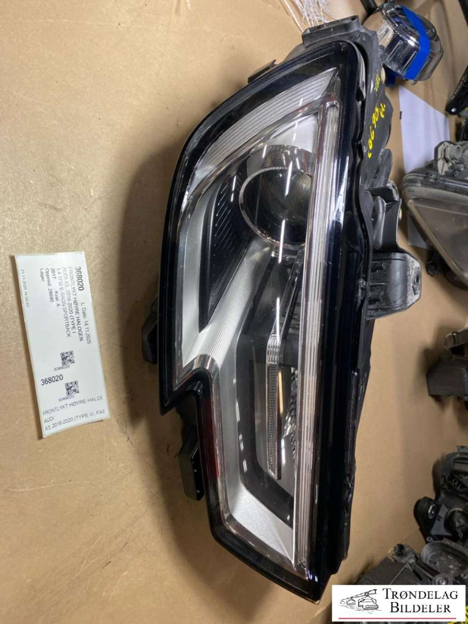 Frontlykt høyre xenon til Audi A3, 2016-2020 (Type III, Fase 2)  (8V0941 006 H)