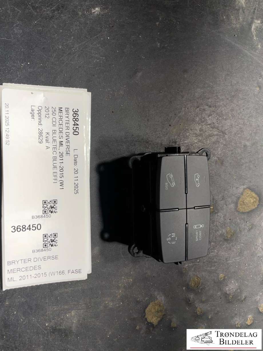 Bryter diverse til Mercedes ML, 2011-2015 (Fase 1) (W166) (W166) (A 166 905 09 51)