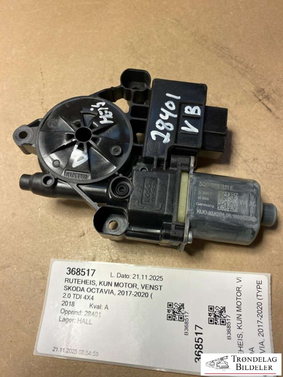 Ruteheis, kun motor, venstre bak til Škoda Octavia, 2017-2020 (Type III, Fase 2)  (5Q0 959 811 E)