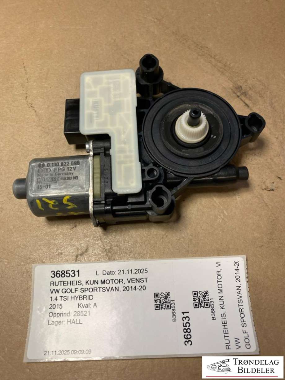 Ruteheis, kun motor, venstre bak til VW Golf Sportsvan 2014-2018  (5Q0959811|5Q0959407|5Q0959811D|130822695|5Q0959811A|130822725)