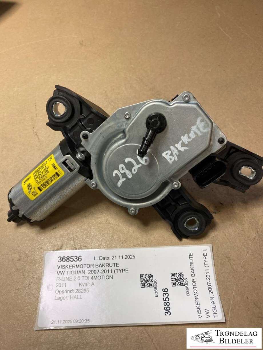 Viskermotor bakrute til VW Tiguan, 2007-2011 (Type I, Fase 1)  (5N0955711A)