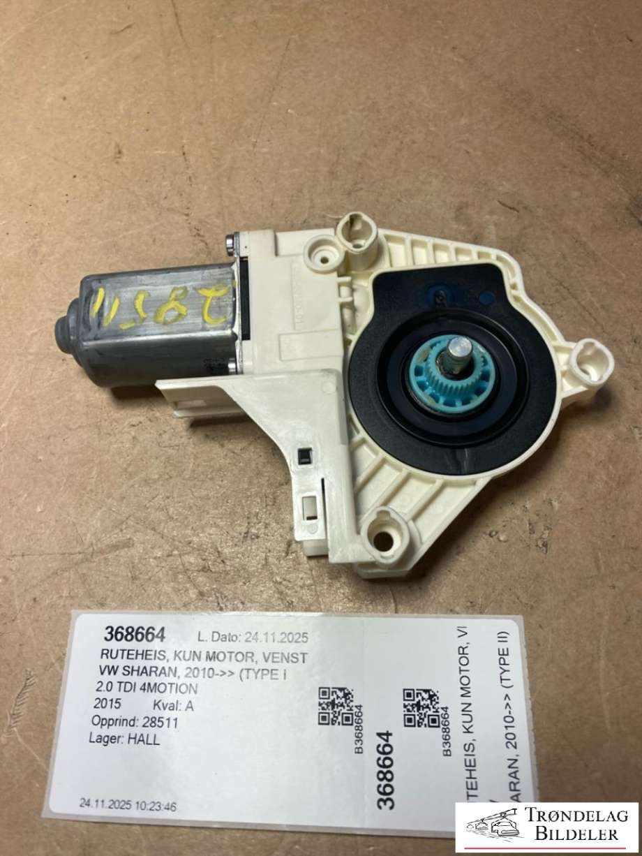 Ruteheis, kun motor, venstre foran til VW Sharan 2010-->> (Type II)  (8K0959802B|)