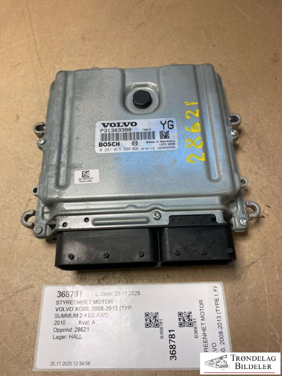 Styreenhet motor til Volvo XC60 2008-2013 (Type I, Fase 1) (P31303388|0 281 015 286|)