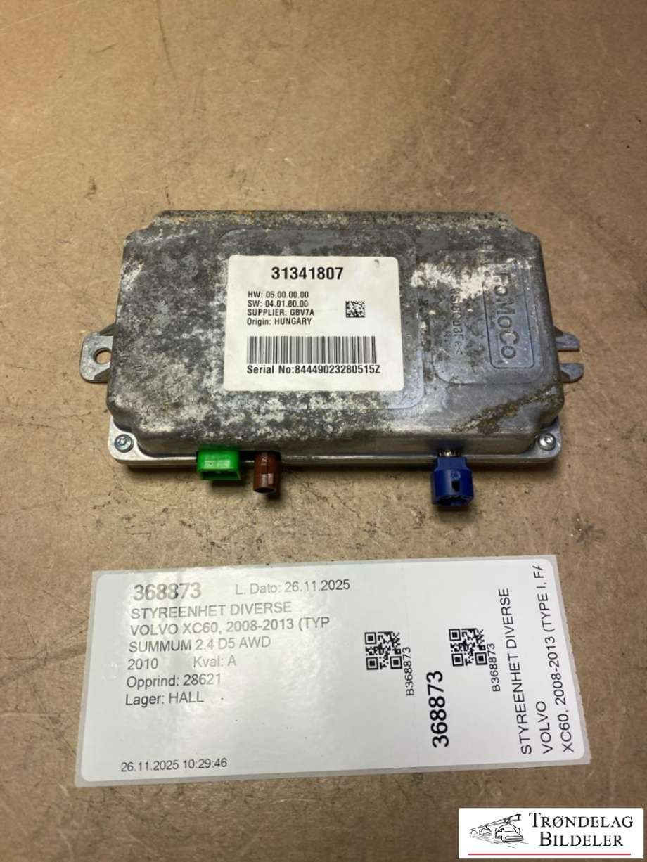 Styreenhet diverse til Volvo XC60 2008-2013 (Type I, Fase 1) (31341807|)