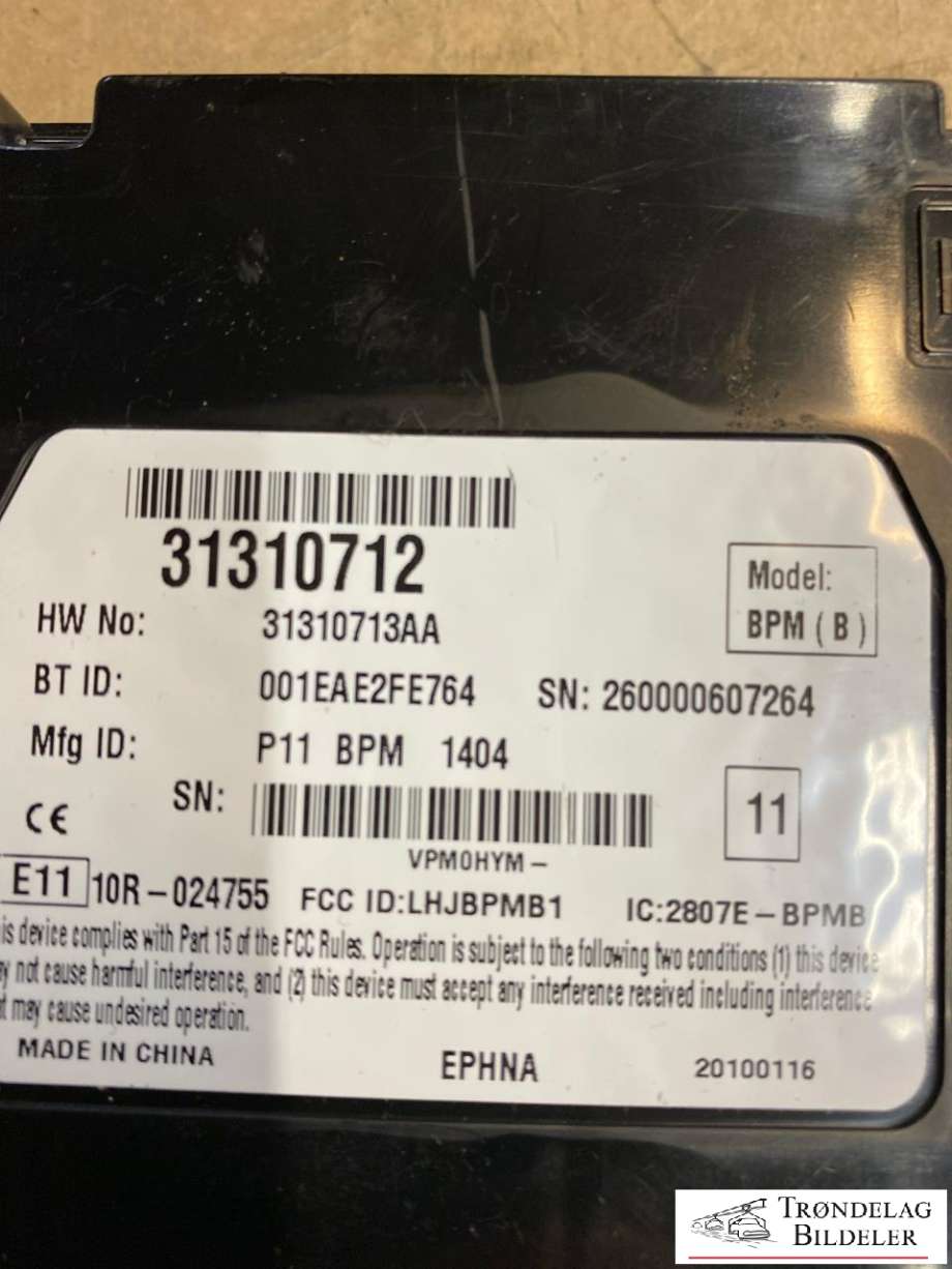 Styreenhet bluetooth til Volvo XC60 2008-2013 (Type I, Fase 1)  (31310713|)