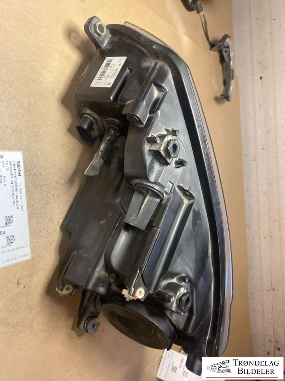 Frontlykt høyre halogen til VW Caddy 2010-2015 (Type III, Fase 2)  (2K5 941 006 B|2K5 941 006 C|)